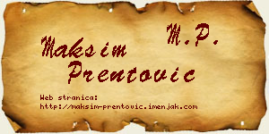 Maksim Prentović vizit kartica